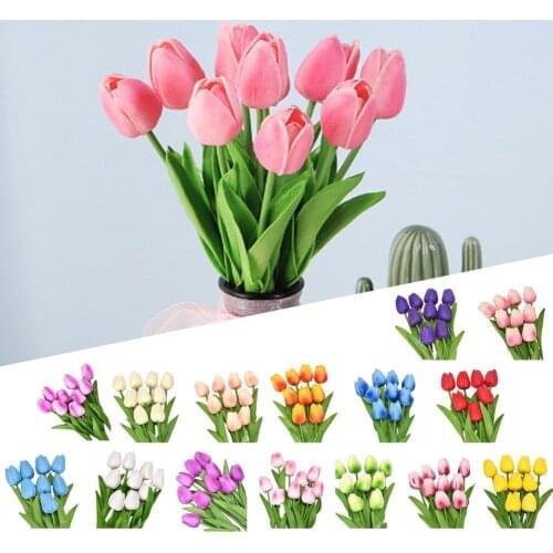 5Pcs Artificial Realistic Plastic Faux Silk Floral Simulation for Home Office Desktop Wedding Decoration Artificial Flowers