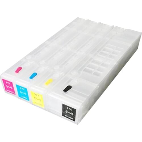 CISSPLAZA no chip Empty refill ink cartridge compatible for HP970 971 Officejet Pro X451dn x451dw X551dw X476dn X476dw X576dw