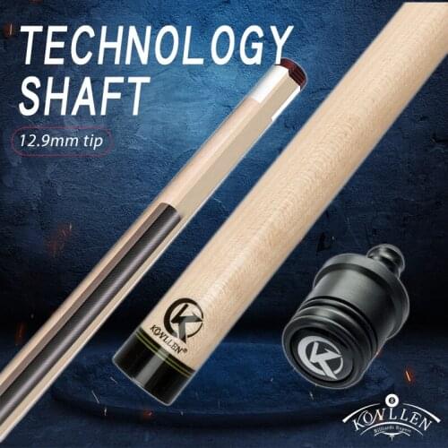 KONLLEN Solid Maple Wood Technology Shaft Billiard Pool Cue Kit Shaft 3/8*8 Radial Pin Joint 12.9mm Tip Carbon Fiber Tube Shaft
