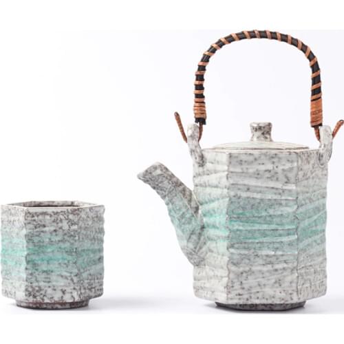 Creative rough pottery tea set tea ceremony Ceramic Teapot teacup flower tea making porcelain Japanese Restaurant teapot kettle