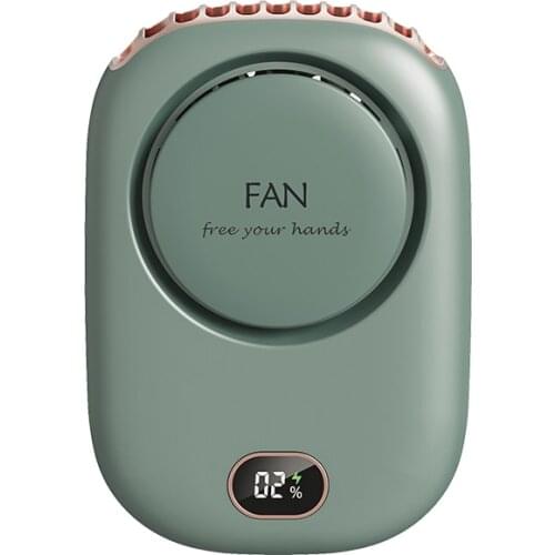 Mini Portable Pocket Neck Hanging Fan Leafless Fan Outdoor Sports Silent Handheld Travel Cooler Home Office