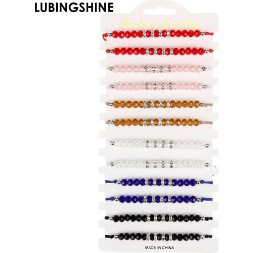 Fashion Color Crystal Beads Bracelet Bohemia Exquisite Handmade Braided Adjustable Bracelets For Women Men Jewelry Party Gifts