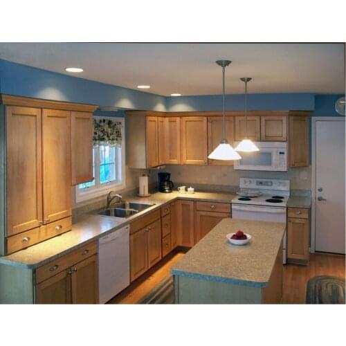 2019 plywood carcase solid wood modular kitchen cabinets furniture suppliers China hot sales