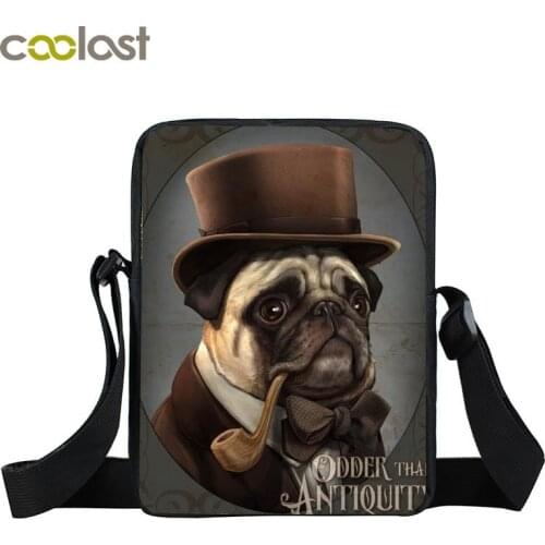 Steampunk Mini Messenger Bag Punk Animal Pet Shoulder Bag Rottweiler Women shoulder Dog Cat Crossbody Bags For Ladies handbag