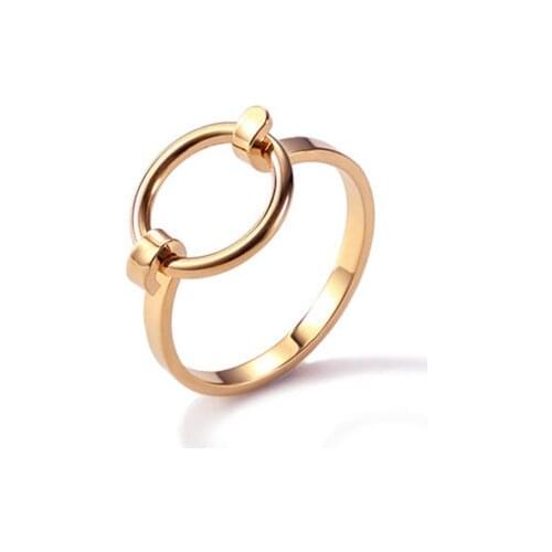 MOREDEAR Fashion Rose Gold Color Circle-shaped Ring Vintage Woman Rings Charming Jewelery