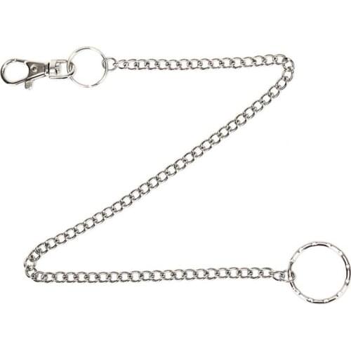 1PC 38cm Mens HipHop Jewelry Rock Punk Trousers Hipster Pant Jean Keychain Metal Wallet Belt Chain Silver Ring Clip Keyring