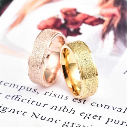 Fashion style stainless steel frosted mens ring titanium steel ring lovers ring size 6-12