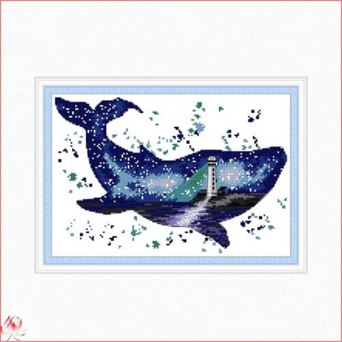 The World Of Whales Pattern Cross Stitch Kit DIY Animal Pattern Embroidery Set 14CT 11CT Needlework Sewing Kit Home Decoration