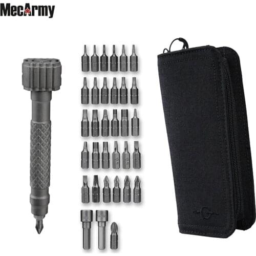 MecArmy SDG2 Portable TC4 Titanium Multifunctional screwdriver set comes 33 different screwdriver bits ,Nylon waterproof pouch