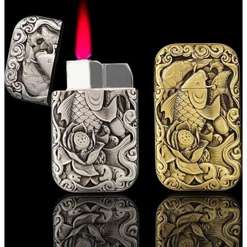 New Windproof Retro Gas Inflatable Lighter Creative Personalized Design Convenient Cigarette Accessories Gadget