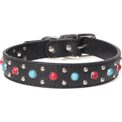 12PCS / LOT Pet Collar Leather Collar For Large Dogs Pet Necklace Adjustable Strap Dog Accessories