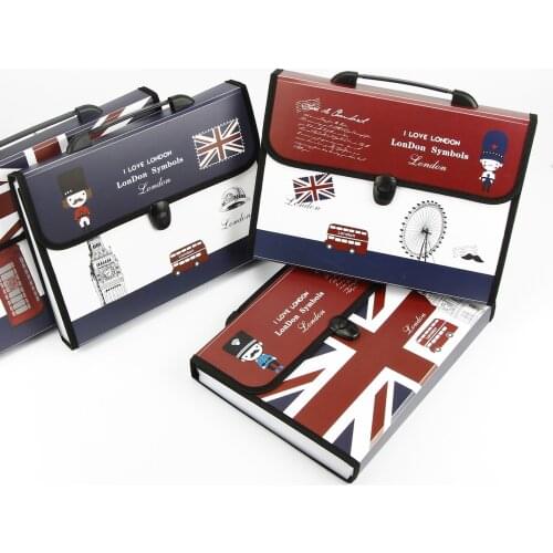 A4 Cartoon File Folder Organ Bag Multi-layer Folder Large Capacity Paper Folder Desk Organizer Business File Office Supplies