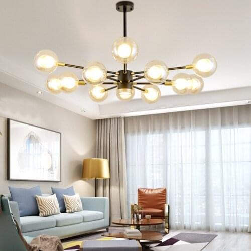Modern Nordic Style Pendant Lights Living Dining Room Study Hall Aisle Corridor Lighting Glass Lamp Magic Bean Chandeliers Decor