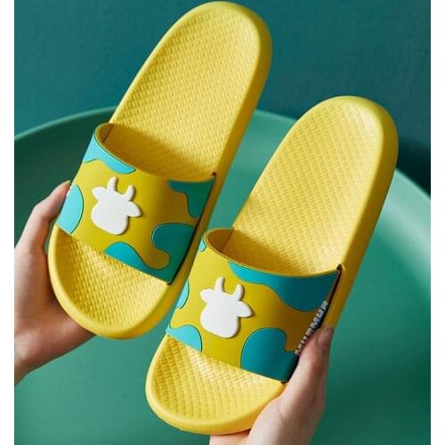 Cartoon Women&men Slippers Candy Color Home Summer Sandals Floor Slides Comfortable Soft Sole Shoes For Lovers Bathe Flip Flops