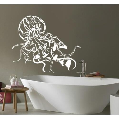 Removable Jellyfish Sea Wall Decals Bathroom Jelly Fish Sticker Ocean Animal Vinyl Home Decoration Art Washroom Sticker NY-293