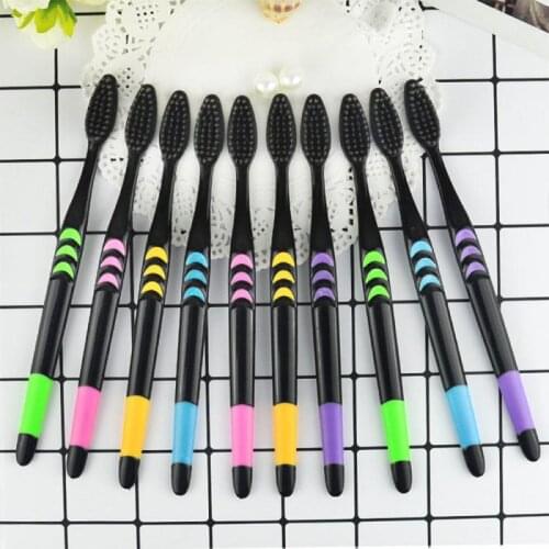 10/20pcs Bamboo Charcoal Ultra Soft Oral Hygiene Toothbrush Solid Oral Cleaning Care New Home Unisex Family Use Manual Brushes