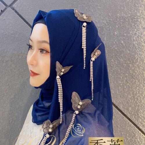 Pleated Chiffon Musulman Girls Shayla Hijba Moslem Shawls