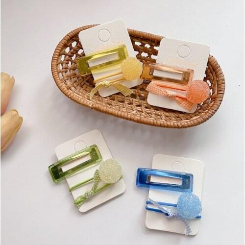 Sweet exquisite candy color super flash round bead butterfly knot hairpin combination lovely girl head rope hair ornament ACC430