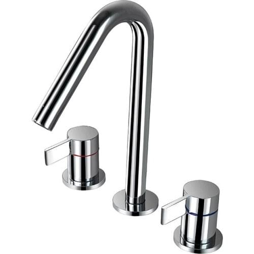 Basin faucet Bathroom widespread water tap hot and cold vessel sink mixers basin mixer taps brass chrome three holse sink tsp