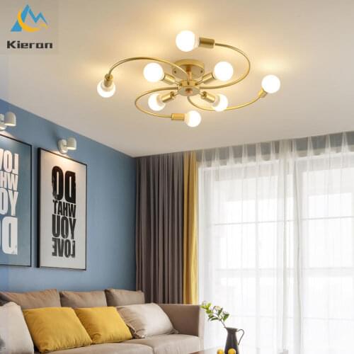 Nordic Modern Minimalist Iron Art LED Ceiling Lamps Living Room Bedroom Study Ceiling Lamp Room Decoration Flower Ceiling Lights