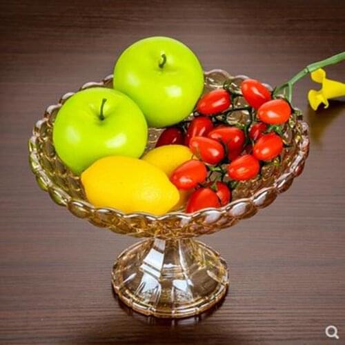 European-style crystal glass fruit plate, candy plate, creative tall dried fruit plate, home restaurant decoration products