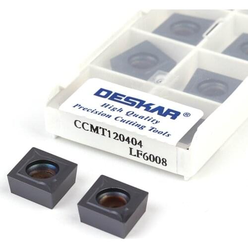 10Pcs CCMT120404 LF6008 CCMT120408 CNC Lathe Turning Tool Positive Angle Carbide insert Applicable Cut Machining Stainless Steel