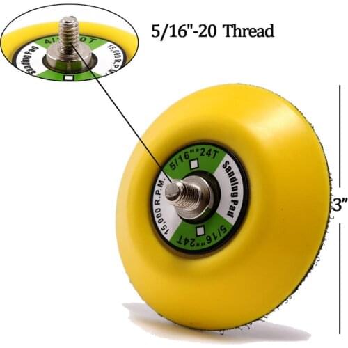 VALIANTOIN 3-Inch Hook and Loop Backing Pad Sanding Pads for Dual Action Orbital Sanders 1/4"-20 Thread 15,000 RPM Drop shipping