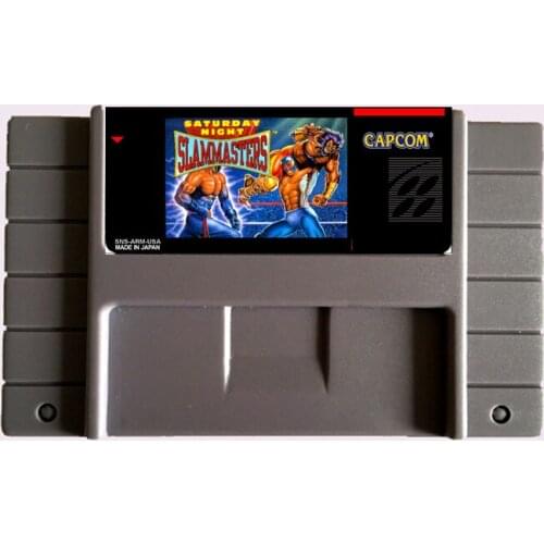 High Quality 16 Bit Saturday Night Slammasters NTSC Big Gray Game Card For USA Version Game Player