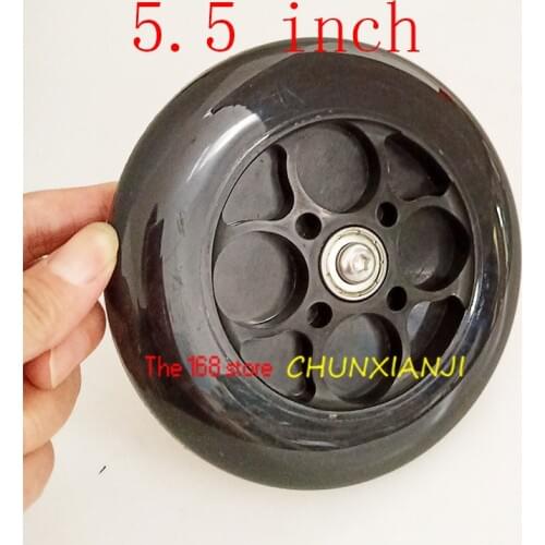 Good Quality 5.5 Inch Solid Wheels 5.5'' PU Wheel 140 Mm Wheels 5-1/2 for Electric Scooter Baby Car Trolley Cart,caster Wheels