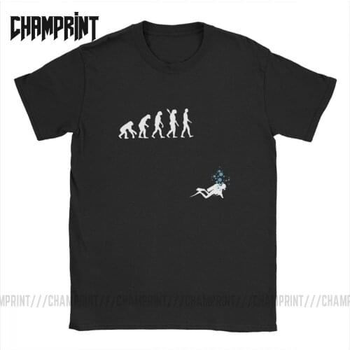 Evolution Of Man Funny Scuba Diving T-Shirt Men Cotton T Shirts Dive Diver Sea Snorkeling Sports Tee Shirt Short Sleeve Tops