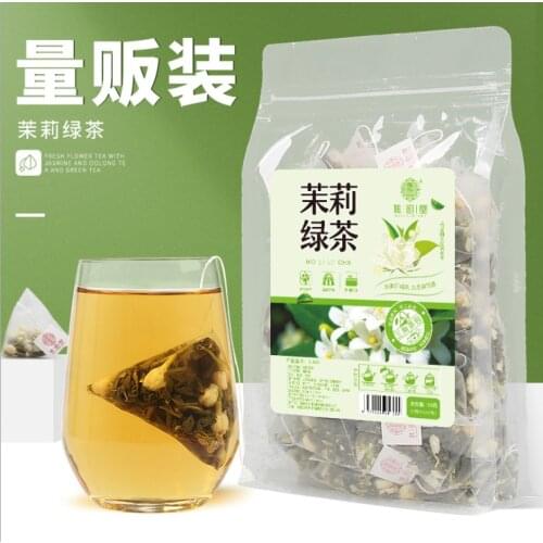 Jasmine tea green tea combination triangle bag tea drinking milk tea shop special work tea jasmine tea 50 bubbles