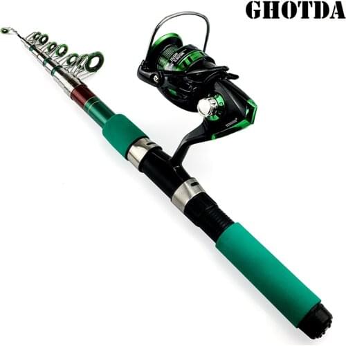 1.8/2.1/2.4/2.7/3.0/3.6m Telescopic Fishing Rod Reel Combo Full Kit Fishing Pole Spinning Reel Set Pesca