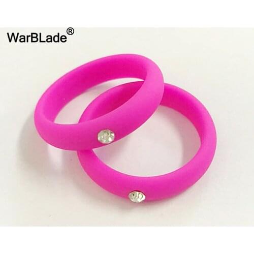 10pcs 5mm Size 4-9 Food Grade FDA Silicone Ring Hypoallergenic Crossfit Flexible Rubber Crystal Finger Rings with For Women Gift