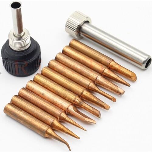 10pcs/lot 900M-T-I pure copper iron tip For HAKKO SAIKE ATTEN AOYUE KADA YIHUA Soldering Rework Station Iron Tsui