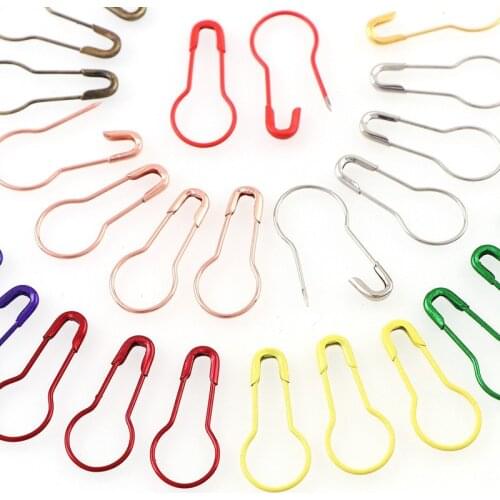 100pc Mix Color Safety Pins Gourd Shape Metal Clips Marker Tag Gourd Pins Safe Craft Knitting Cross Stitch Holder DIY Sewing Kit