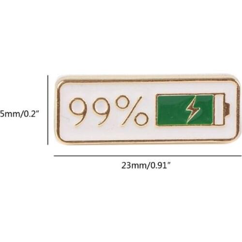 2Pcs Cute Enamel 1% 99% Power Brooch Childhood Laple Pin Jewelry Badge Gift