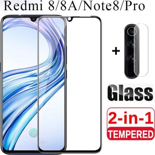 2Pcs Scratchproof Glass for Xiaomi Redmi Note 8 Pro Camera Screen Lens Protective Tempered Glass 2 In 1 Redmi 8a Film Protector