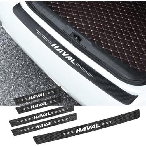 4Pcs Threshold Leather Carbon Fiber Anti-dirty Protection Sticker For Haval H1 H2S M6 H3 H4 H5 H6 H7 H8 F5 F7X H2 F7 H9 H6-Coupe