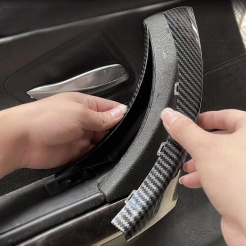 6pcs LHD Car Accessories Carbon Style Interior Door Handle Pull Cover Trim For BMW 3 Series E90 E91 E92 316 318 320 325 328i
