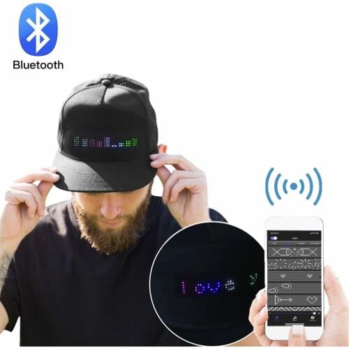 Bluetooth Cotto Hats Luminous LED Display Multilanguage Wireless Bluetooth Party Baseball Mens Cap Sun Hat Gift