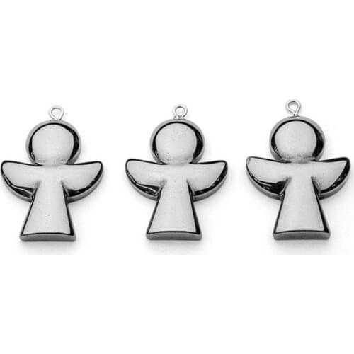 1PC Black Gallstone Non-magnetic Small Angel Humanoid Pendant DIY Handmade Bracelet Necklace Earrings Jewelry Making Accessories