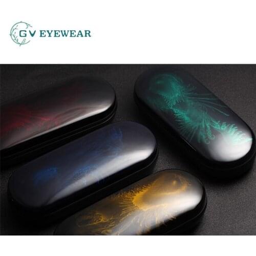 Piano paint colorful glasses case Personalized handmade glasses case Metal ultra-light bright color fashion color storage box