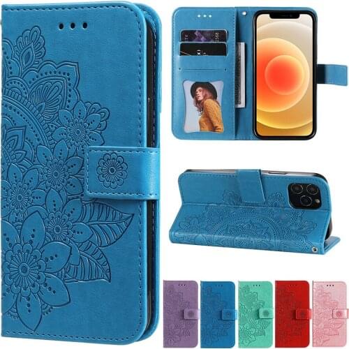 Floral Embossed Leather Flip Case For OPPO A33 A53 A53S A73 A93 A54 A74 A94 4G 5G A15 A15S A7 A5S A5 A9 2020 Card Slots Cover