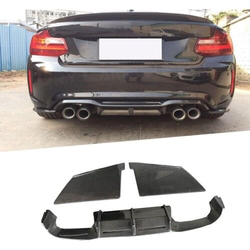 For BMW 2 Series F87 M2 Base Coupe Competitive 2016-2019 Car Rear Bumper Diffuser Lip Spoiler Forged Composite Carbon Fiber