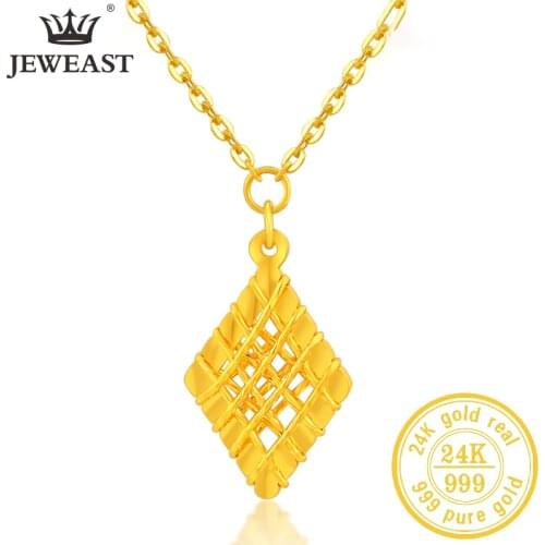 JLZB 24K Pure Gold Necklace Real AU 999 Solid Gold Chain Beautiful Upscale Trendy Classic Party Fine Jewelry Hot Sell New 2021