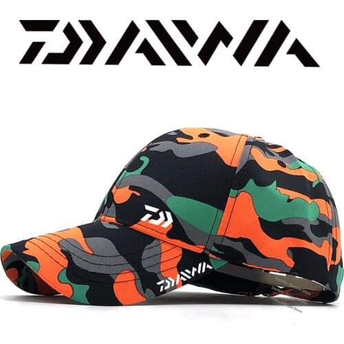 Daiwa Summer Camo Baseball Cap Men and Women Tactical Camouflage Snapback Fishing Breathable Hat High Quality Windproof Sun Cap