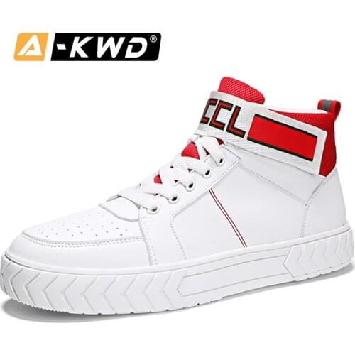 Fashion Men Casual Shoes White Herrenschuhe Autumn Designer Shoes High Men Sneakers Genuine Leather Shoes Luxury Sneakers Men 44