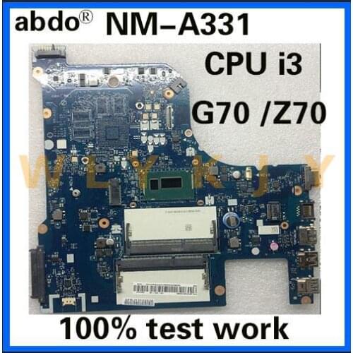 Abdo AILG1 NM-A331 is suitable for Lenovo G70-70 G70-80 Z70-80 notebook motherboard CPU i3 4005U/4030U DDR3 100% test work