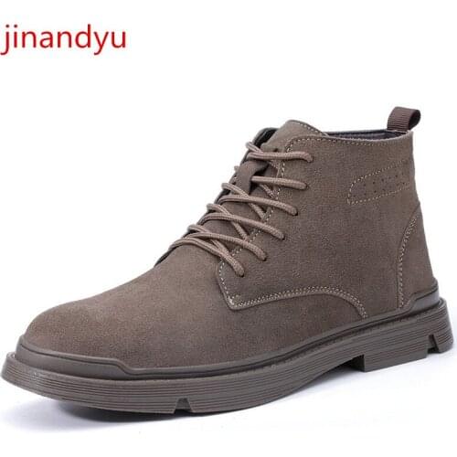 Mens Shoes Steel Toe Suede Cowhide Work Safety Boots Non-slip Welder Shoes Anti Smash Anti Puncture Splash Proof Safty Shoes