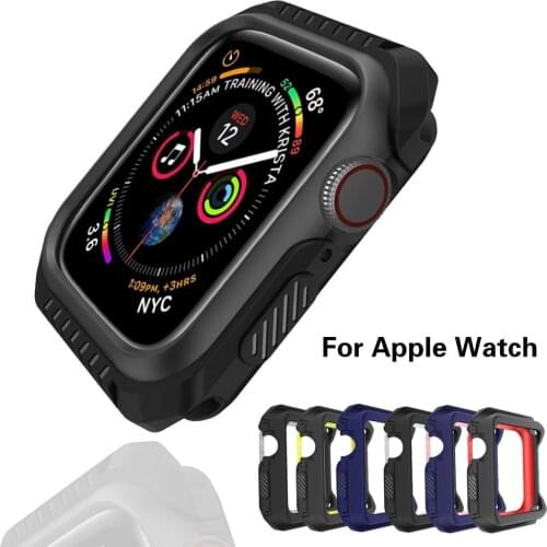 Anti-fall Silicone+Hard Armor Case for Apple Watch 1 2 3 4 5 6 SE Protective Bumper Cover 38/42MM For iWatch 40/44MM Accessories